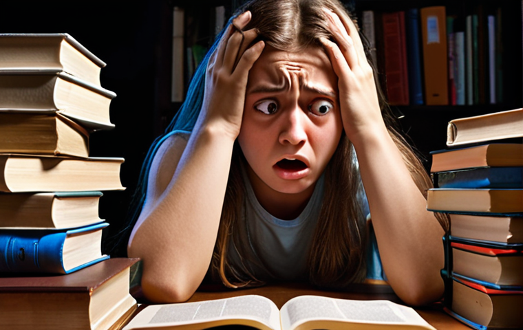 **Image Prompt:** Stressed high school student overwhelmed by books and exams, feeling pressure from family and school. Depict a student studying late at night, surrounded by textbooks, with worried facial expressions.